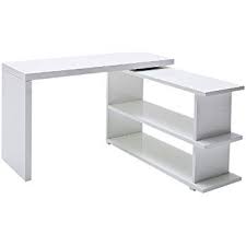 Robas Lund 40227w4 Schreibtisch Michl Kombination Aus Schreibtisch Und Regal Drehfunktion 135 X 50 X 78 Cm Mdf Hochglanz Weiss Schreibtisch Regal Hochglanz