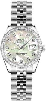 Rolex yellow gold and diamond ladies pearlmaster watch. Amazon Com Rolex Lady Datejust 26 Mother Of Pearl Dial Diamond Women S Watch 179384 Clothing Shoes Jewelry