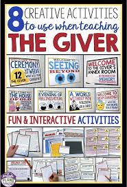 The Giver 8 Creative Classroom Activities Creative Activities The Giver Middle School English Language Arts