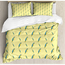 There are 6 results, your applied filters are, colour yellow Yellow And Blue Duvet Cover Set Queen Size Numerous Cartoon Tropical Wild Parrot Layout On Plain