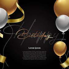 Black And Gold Birthday Invitation Happy Birthday Birthday Card Baloon Png And Vector With Transparent Background For Free Download Birthday Invitations Wedding Invitation Card Template Gold Invitations
