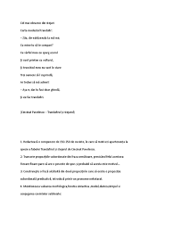 In compunere trebuie sa precizezi doua trasaturi ale genului liric, sa ilustrezi doua trasaturi ale genului liric, valorificand textul dat. Fabula