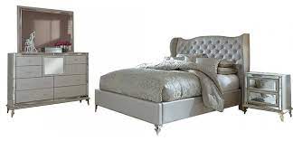 Our client wanted a feminine touch to her master bedroom. Aico Hollywood Loft Upholstered Platform Frost Bedroom Set Contemporary Bedroom Furniture Sets By Massiano Houzz