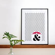 Rainy Day Black And Red Screen Printed Poster A3 Or 11 7 X 15 7 In Typography Wall Art Screen Print Poster Prints