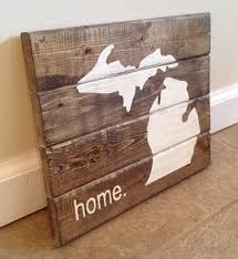 Michigan Home Sign Wood Wall Art Handmade Home Decor Pallet Art Wood Signs