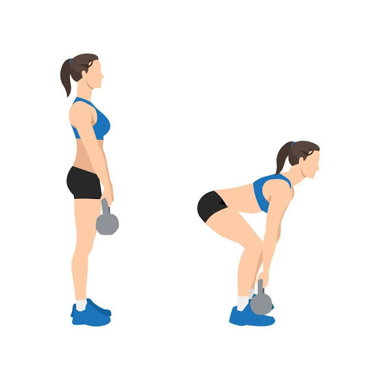 mujer haciendo ejercicio de peso muerto con pesas rusas. ilustraci&oacute;n vectorial plana aislada sobre fondo blanco 8635516 Vector en Vecteezy
