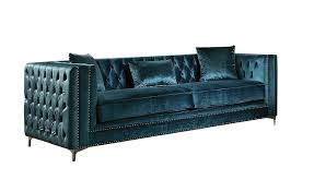 Make decorating your living room a breeze with this sectional sofa. Gillian Dark Teal Velvet Sofa With Nailhead Trim Oversized By Acme