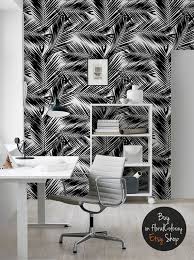 Black And White Tropical Mural Wallpaper Dark Palm Tree Leaves Wallpaper Black And White Tropical Etsy Leaf Wallpaper Tree Leaf Wallpaper Palm Leaf Wallpaper