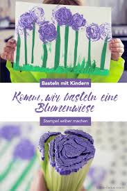 Basteln Mit Kindern Im Fruhling Wir Stempeln Mit Sellerie Eine Blumenwiese Lotte Lieke Lifestyle Und Mamablog Stempel Selber Machen Basteln Fruhling Kinder Blumen Wiese
