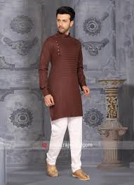 Cotton Silk Fabric Kurta Pajama In Brown Color Rajwadi Menswear Mensfashion Suit Feelroyal Boys Kurta Design Mens Kurta Designs Gents Kurta Design Kurta pajama designs with jacket are also in trends. cotton silk fabric kurta pajama in