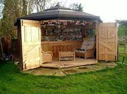 Outside Enclosed Patio Ideas Man Cave Bar Shed Outdoor Barshed Bar Shed Backyard Bar Backyard