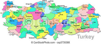 Zum ticker geht es hier. Truthahnkarte Farbige Turkei Karte Mit Regionen Uber Weiss Canstock