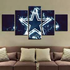 5 Pieces Canvas Painting Wall Art Lightning Dallas Cowboys Sport For Living Room Decor Cowboy Wall Art Wall Decor Living Room Cheap Wall Art