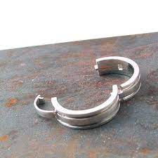 10k White Gold Hinged Ring Flat Band Size 4 6 75 Hinged Ring How To Wear Rings White Gold