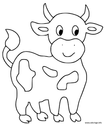 Coloriage Vache Animaux De La Ferme Facile Dessin Facile à imprimer