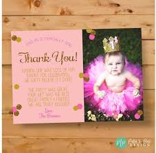 First Birthday Thank You Card Pink Gold Glitter Thank You Etsy In 2020 Birthday Thank You Cards Birthday Invitations Kids Birthday Thank You