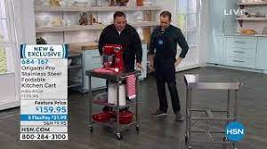 Origami kitchen island cart with wheels. Origami Pro Stainless Steel Foldable Kitchen Cart Youtube
