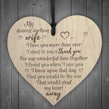 Surprise the happy couple with one of our fantastic gifts. Wedding Anniversary Gift Wooden Heart Husband Wife Gift For Her