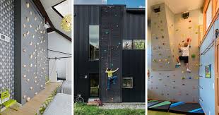 10 modern houses with rock climbing walls