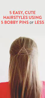 5 Cute And Easy Bobby Pin Hairstyles Using Fewer Than 5 Bobby Pins Hair Styles Bobby Pin Hairstyles Hair