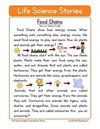 This site provides free vocabulary and reading comprehension worksheets. Food Webs Reading Comprehension Worksheets 99worksheets