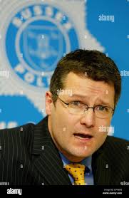 Detective Chief Inspector Adam Hibbert speaks during a news conference  Stock Photo