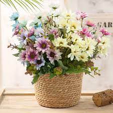 Artificial wild flowers in vase. Buy Corvyuc 5 Bundles Artificial Daisy Silk Flowers Outdoor Faux Fake Wildflowers Multicolor Bouquet For Home Indoor Porch Window Wedding Table Centerpieces Vase Decoration Multi Color Online In Germany B08z7x1kft