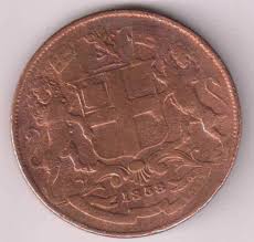 East India co.- 1/4 anna 1958 copper ...