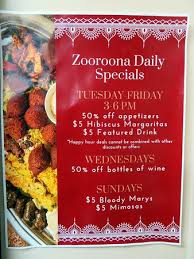 Cape town is hub of delicious food and crafted cuisine. Zooroona Offers Specials Tuesday Through Friday And On Weekends Picture Of Zooroona Kalamazoo Tripadvisor