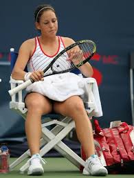 Her condition is said to be a reaction from the covid astra. Stephanie Dubois Examines Her Racquet Strings Jpg