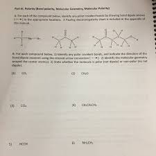 Solved Part Iii Polarity Bond Polarity Molecular Geome