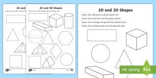 Shape coloring pages that parents and teachers can customize and print for kids. 2d And 3d Shapes Coloring Sheets Teacher Made