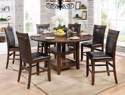 Add this unique round dining table to your kitchen or dining area for a mission style inspired entertainment area. Furniture Of America Cm3152rpt Meagan Counter Height Dining Room Set Dallas Designer Furniture