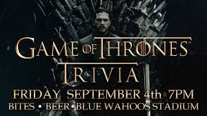 53)who performed as stannis baratheon . Pensacola Blue Wahoos Trivia Question Is Winter Coming Game Of Thrones Trivia 7 Pm Free To Play Winner Gets The Iron Throne Facebook