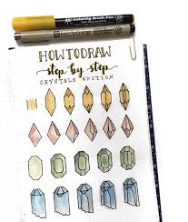 Bullet Journal Drawing Idea How To Draw Crystals Drawing Tutorial Couleursdu Bullet Journal Doodles Bullet Journal Ideas Pages Bullet Journal Inspiration