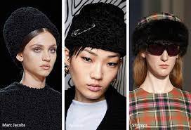 Fall Winter 2020 2021 Hat Trends Runway Headwear Trends Headwear Fuzzy Hat Trending