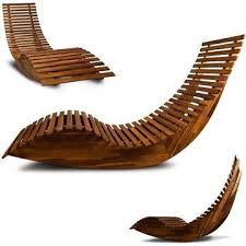 Wooden Sun Lounger Garden Patio Deck Chair Curved Sauna Seat Garden Furniture Chairs Sun Lounger Garden Loungers