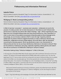 Pdf Folksonomy And Information Retrieval