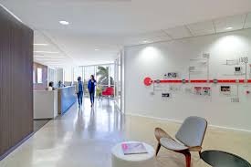 The Installation Piece On The Wall Is A Timeline Featuring Zimmerman S History Success And Growth To History Wall Office Design Inspiration Office Interiors