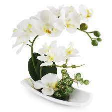 See more ideas about floral arrangements, artificial floral arrangements, flower arrangements. Renatuhom Artificial Orchid Flower Arrangements With Porcelain Vase Bonsai Artificial Flowers For Decoration Orchid Plant Fake Orchid White Flowers Home Bathroom Kitchen Table Centerpiece Buy Online In Martinique At Martinique Desertcart Com Productid