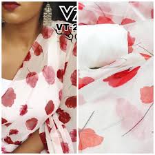 Find & download free graphic resources for floral pattern. White Red Floral Print Organza New Fashion In Sarees India Online Indian Dresses