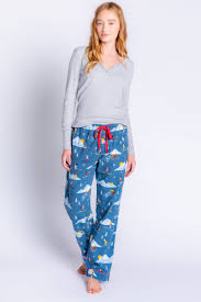 Pj Salvage Apres Ski Flannel Pajama Pant In Dark Denim