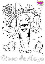 Manualidades 15 de septiembre para niños. Cactus Mexicano Para Colorear El 5 De Mayo Cactus Mexicano Dibujos Cactus Para Colorear