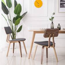 Dining chair cushions & pads. Yeefy Dining Chair Bent Wood Modern Dining Room Chairs Upholstered Living Room Chairs Set Of 2 Gray Buy Online In Botswana At Botswana Desertcart Com Productid 104234399
