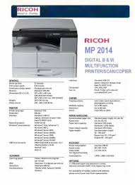 Download and install the full driver & software package. Ricoh Mp2014 Copier Electronics Office School Equipment On Carousell