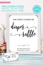 Diaper raffle tickets are a great addition to any party. Diaper Raffle Tickets Sign Printable Rustic Style Press Print Party