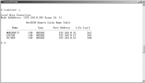 (adapter status) lists the remote machine's name table given its name. 2