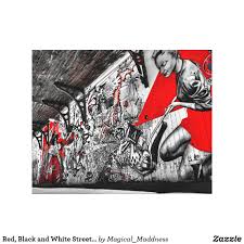 Black And White Graffiti Art Red Black And White Street Art Graffiti Wall Art Zazzle Com Graffiti Wall Art Street Art Street Art Graffiti