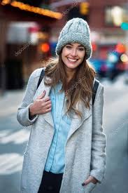 Beautiful Smiling Woman Walking On The New York City Street Wearing Casual Style Clothes Stock Photo By C Janifest 101719552