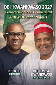 Kwankwaso supporters propose an Obi-Kwankwaso presidential ticket, citing  the need to rescue Nigeria from insecurity and economic hardship.  Supporters of Rabiu Musa Kwankwaso, National Leader of the New Nigeria  Peoples Party (NNPP),